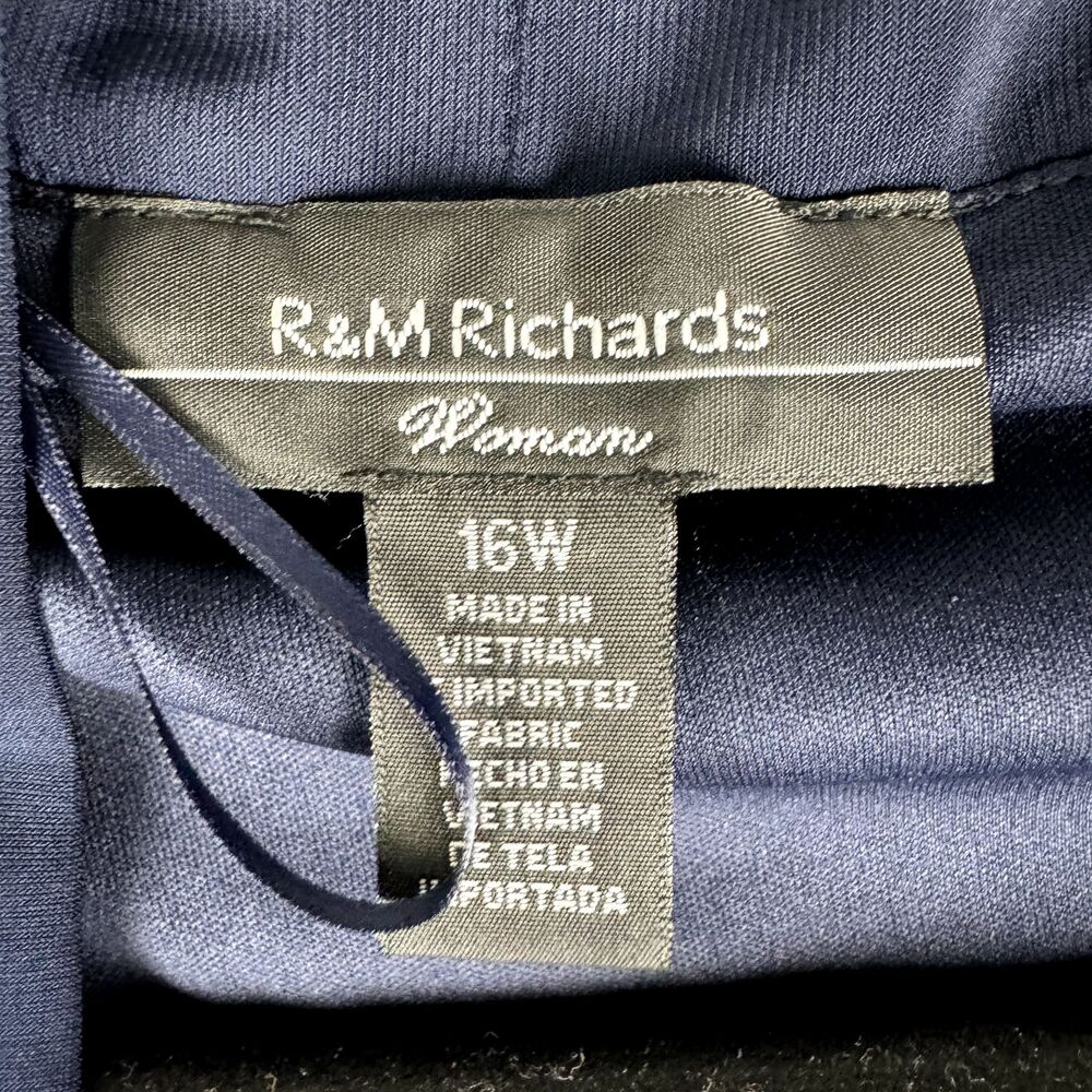 R&M Richards Jacket Cardigan Women 16W Blue 2 Piece Set Embellished Neckline NWT - Picture 3 of 12